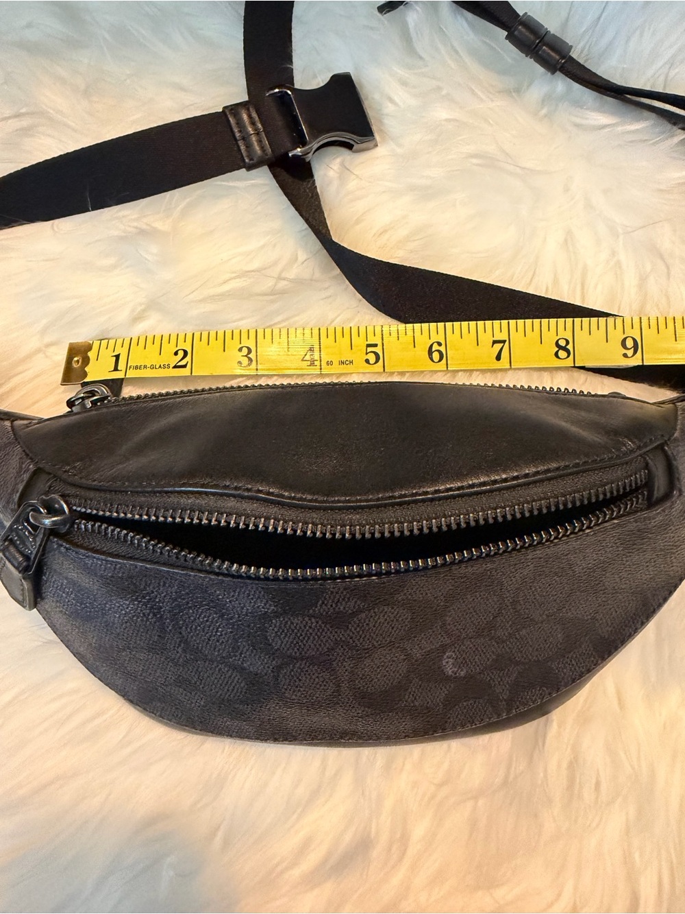 COACH Warren Mini Belt Bag/Fanny Pack Black Signature Coated Canvas No Hang Tag - Picture 10 of 16